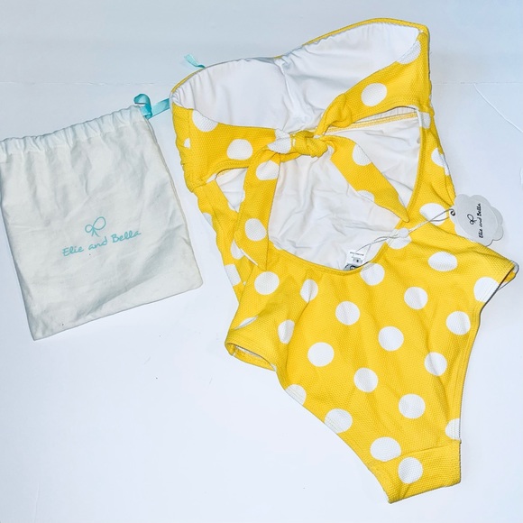 Y2K Elie and Bella Yellow “Samoa” Polka Dot Swimsuit - Picture 4 of 7